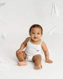 Minimoi White Ribbed On the Move Undershirts