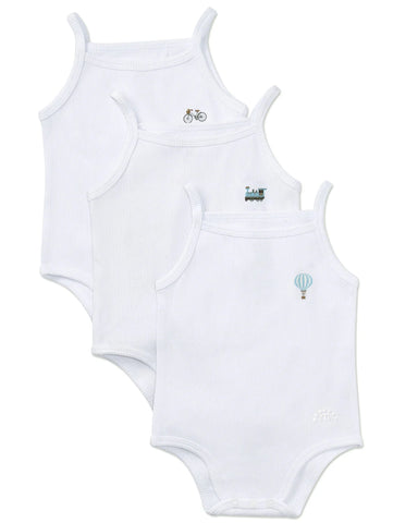 Minimoi White Ribbed On the Move Undershirts