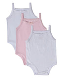 Minimoi White/Pink Playful Bunny Bodysuits