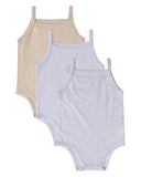 Minimoi White/Tan Playful Bunny Bodysuits
