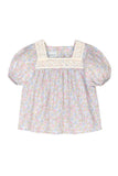 Mipounet Blue/Multicolor Voile Mila Lace Blouse + Short Set