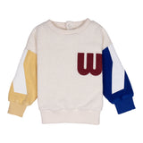 Wynken Ecru Mix Fluffy Panel Baby Sweatshirt & Pant Set