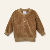 Wynken Rich Tan Velour Baby Bomber + Sweatpant Set