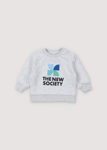 The New Society Baby Grey Melange Mykonos Logo Sweatshirt