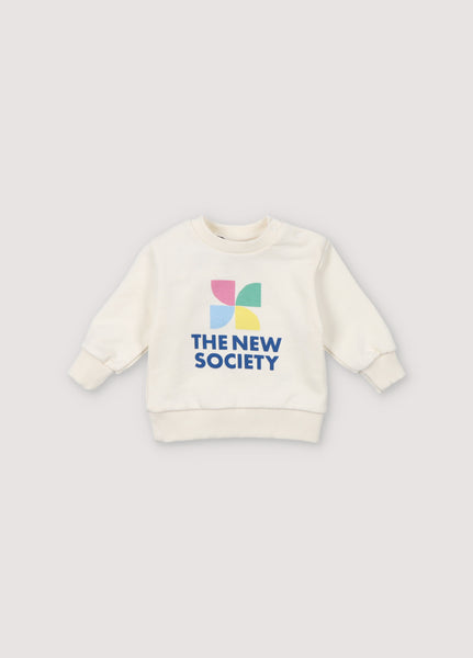 The New Society Baby Coconut Mykonos Logo Sweatshirt