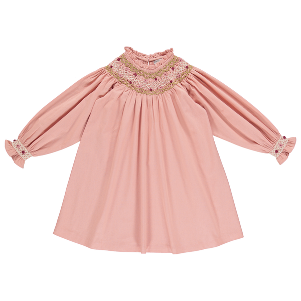 Bebe Organic Margot Dusty Rose Smocked Dress