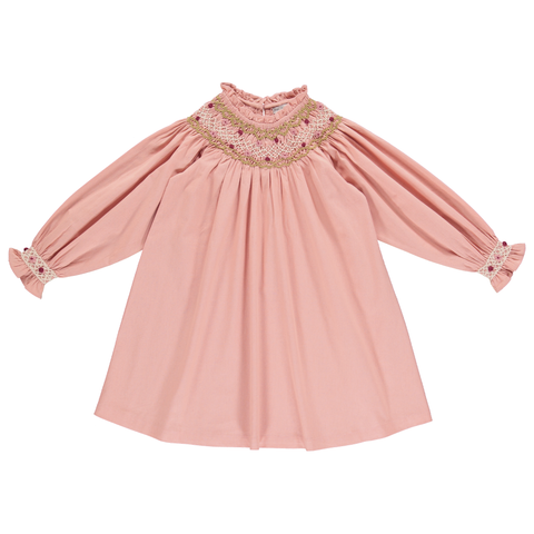 Bebe Organic Margot Dusty Rose Smocked Dress