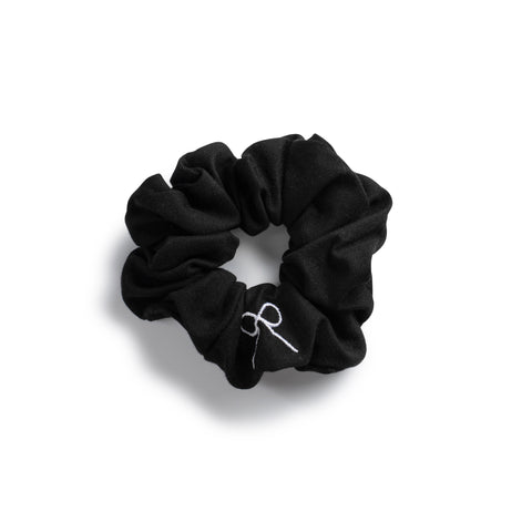 Halo Luxe Black Logo Scrunchie