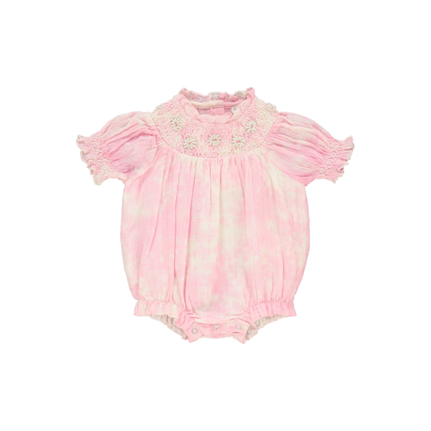 Bebe Organic Melody Bubblegum Tie Dye Romper