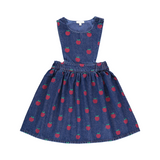 Bebe Organic Minnie Apple Denim Apron Dress