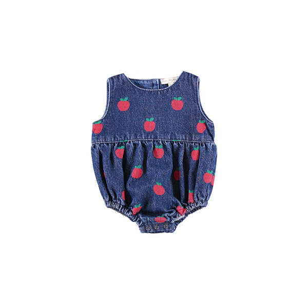 Bebe Organic Minnie Apple Denim Romper