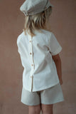 Popelin Sand Pleated Shirt