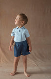 Popelin Blue Central Panel Shirt