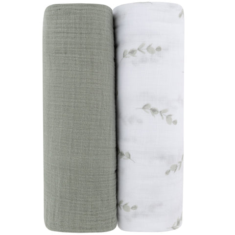 Ely's & Co Eucalyptus + Sage Muslin Swaddle Pack