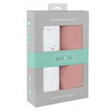 Ely's & Co Pink Rain Drops + Dusty Pink Muslin Swaddle Pack