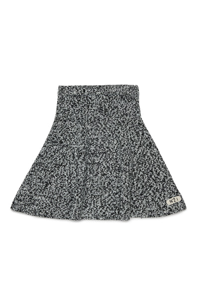 N21 Black Speckled Flair Knit Skirt