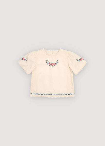 The New Society Ecru Narcise Blouse + Shorts Set