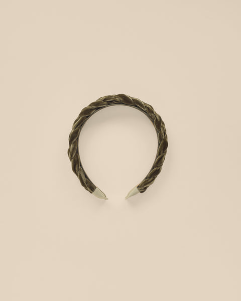 Noralee Olive Velvet Braided Headband