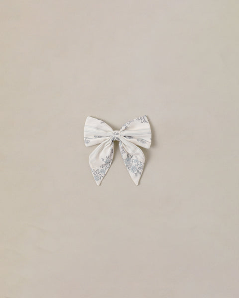 Noralee Natural French Floral Stripe Norah Bow