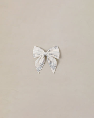 Noralee Natural French Floral Stripe Norah Bow