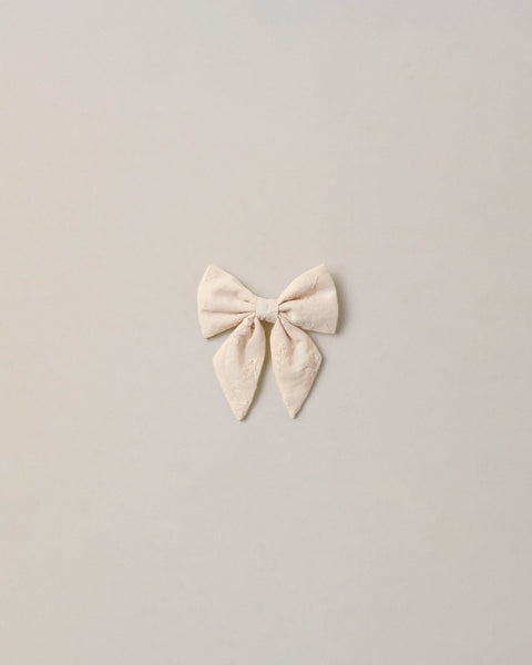 Noralee Natural Embroidered Floral Norah Bow