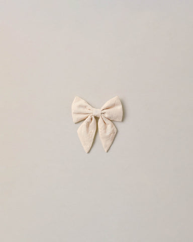 Noralee Natural Embroidered Floral Norah Bow