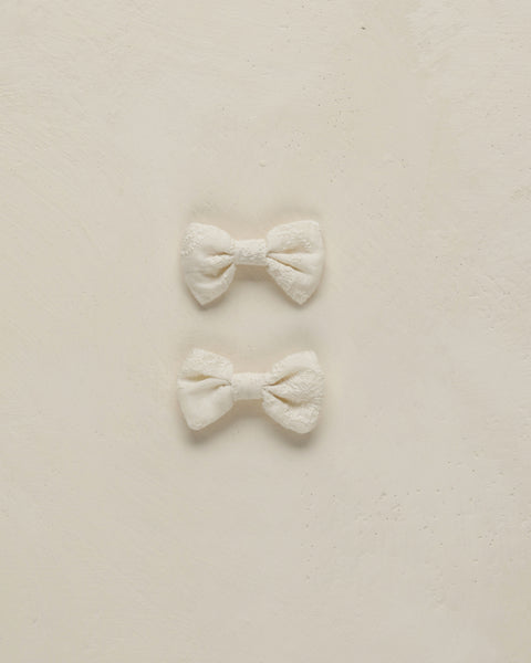 Noralee Ivory Little Bow Clips