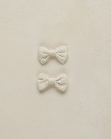 Noralee Ivory Little Bow Clips