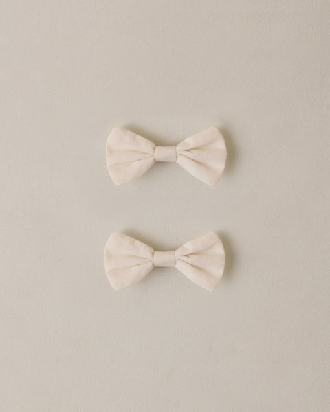 Noralee White Little Bow Clips