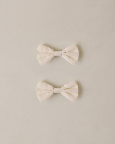 Noralee White Little Bow Clips