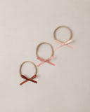 Noralee Satin Blush, Red, Pink Baby Bow Headbands