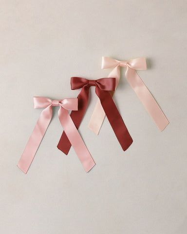 Noralee Satin Blush, Red, Pink Bows Set