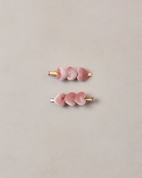 Noralee Spice Velvet Heart Clips
