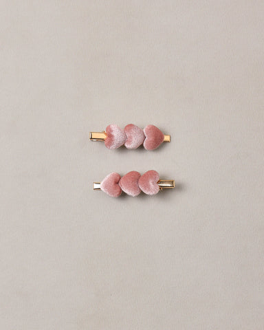 Noralee Spice Velvet Heart Clips