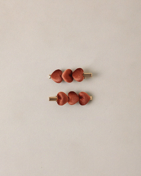 Noralee Red Velvet Heart Clips