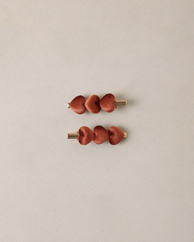 Noralee Red Velvet Heart Clips