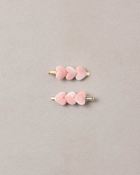Noralee Rose Velvet Heart Clips