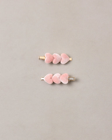 Noralee Rose Velvet Heart Clips