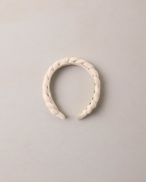 Noralee Natural Embroidered Floral Braided Headband