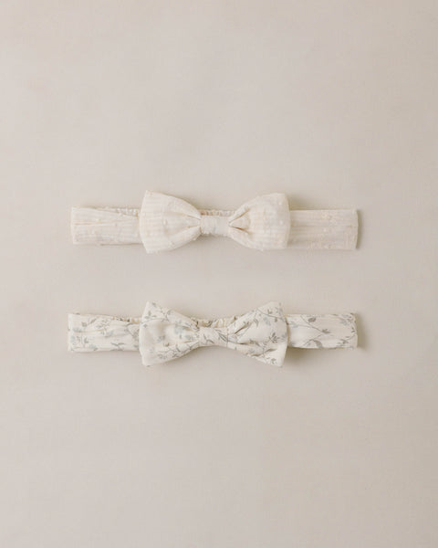 Noralee Ivory/Vines Baby Bow Headband Set