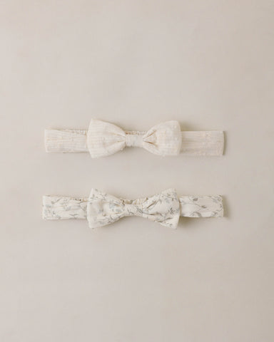 Noralee Ivory/Vines Baby Bow Headband Set
