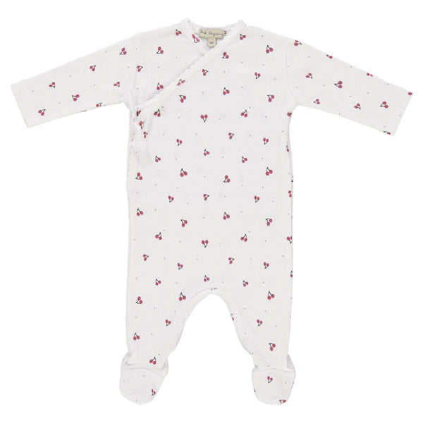 Bebe Organic Nala Pink Cherry Wrap Overall Onesie