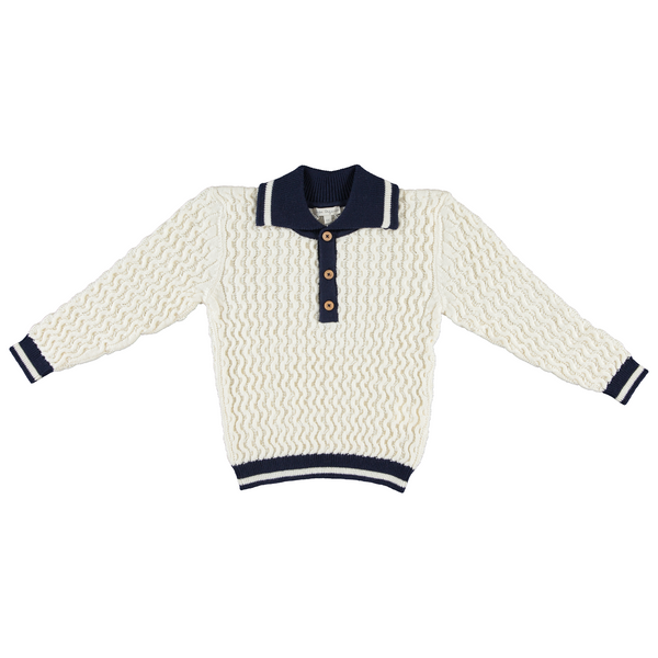 Bebe Organic Noa Cable Knit Polo