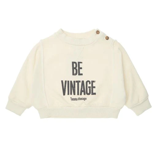 Tocoto Vintage Off White Be Vintage Sweatshirt