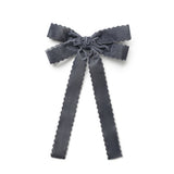 Halo Luxe Charcoal Opaline Scalloped Velvet Long Tail Clip