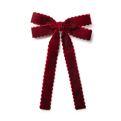 Halo Luxe Ruby Opaline Scalloped Velvet Long Tail Clip