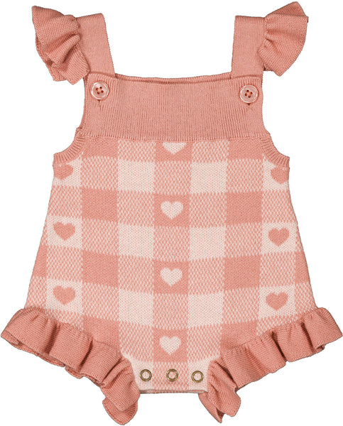 Louis Louise Pink Heart Knitted Esmee Romper