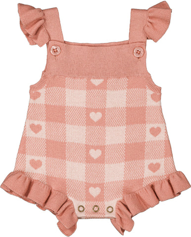 Louis Louise Pink Heart Knitted Esmee Romper