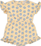 Louis Louise Light Yellow Sponge Flower Pampa Romper