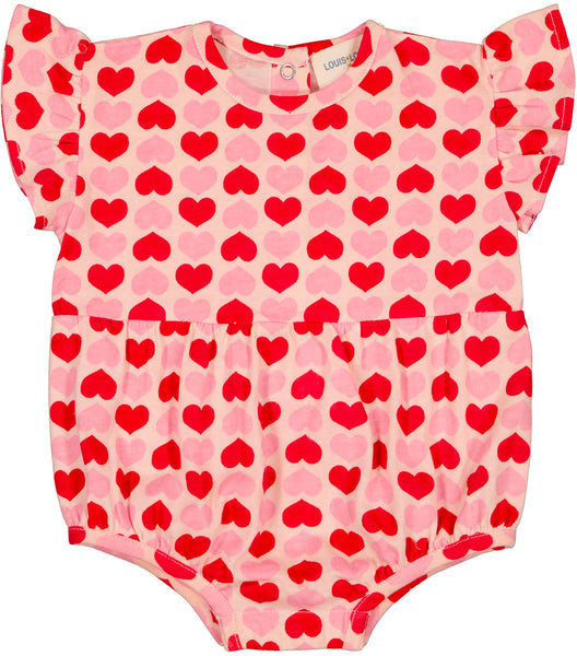 Louis Louise Pink/Red Jersey Heart Sucette Romper